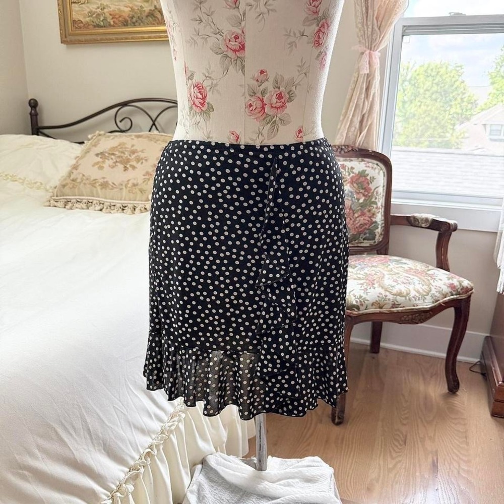 polka‎ dot ruffle skirt  90s jus dorange polka dot ruffle skirt